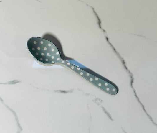 Light Green and White Polka Dot Small Spoon
