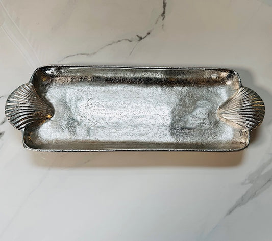Shell Handle Silver Tray