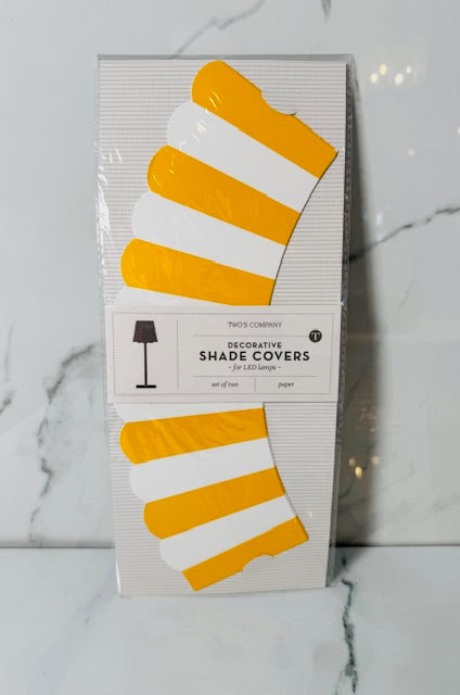 Yellow and White Stripe Paper Shade Cover