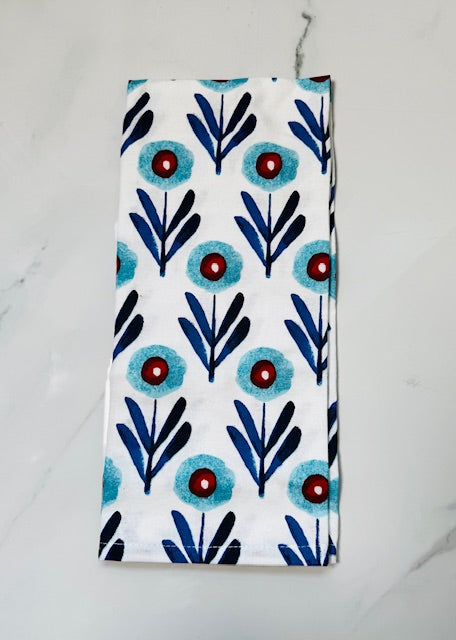Blue Poppy Dish Towel