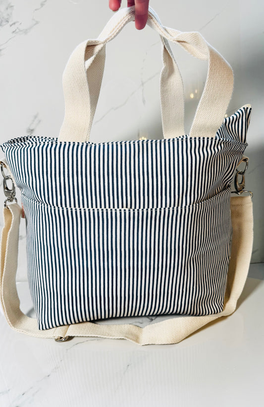 Navy and White Stripe Cooler