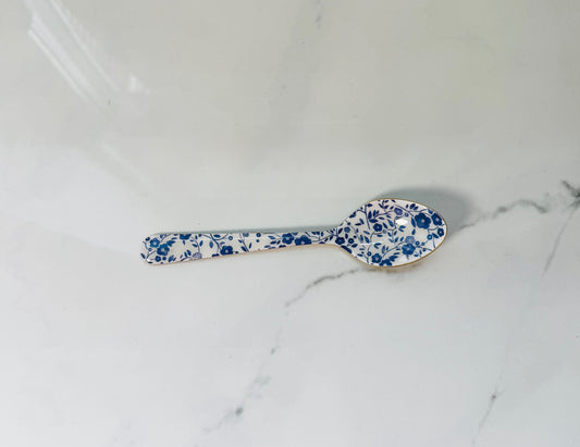 Small Blue and White Floral Spoon