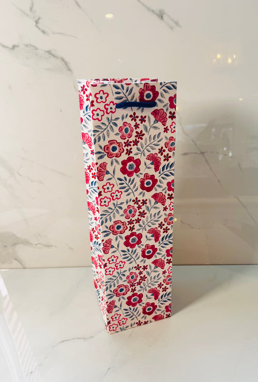 Wine Bag - Red Flower