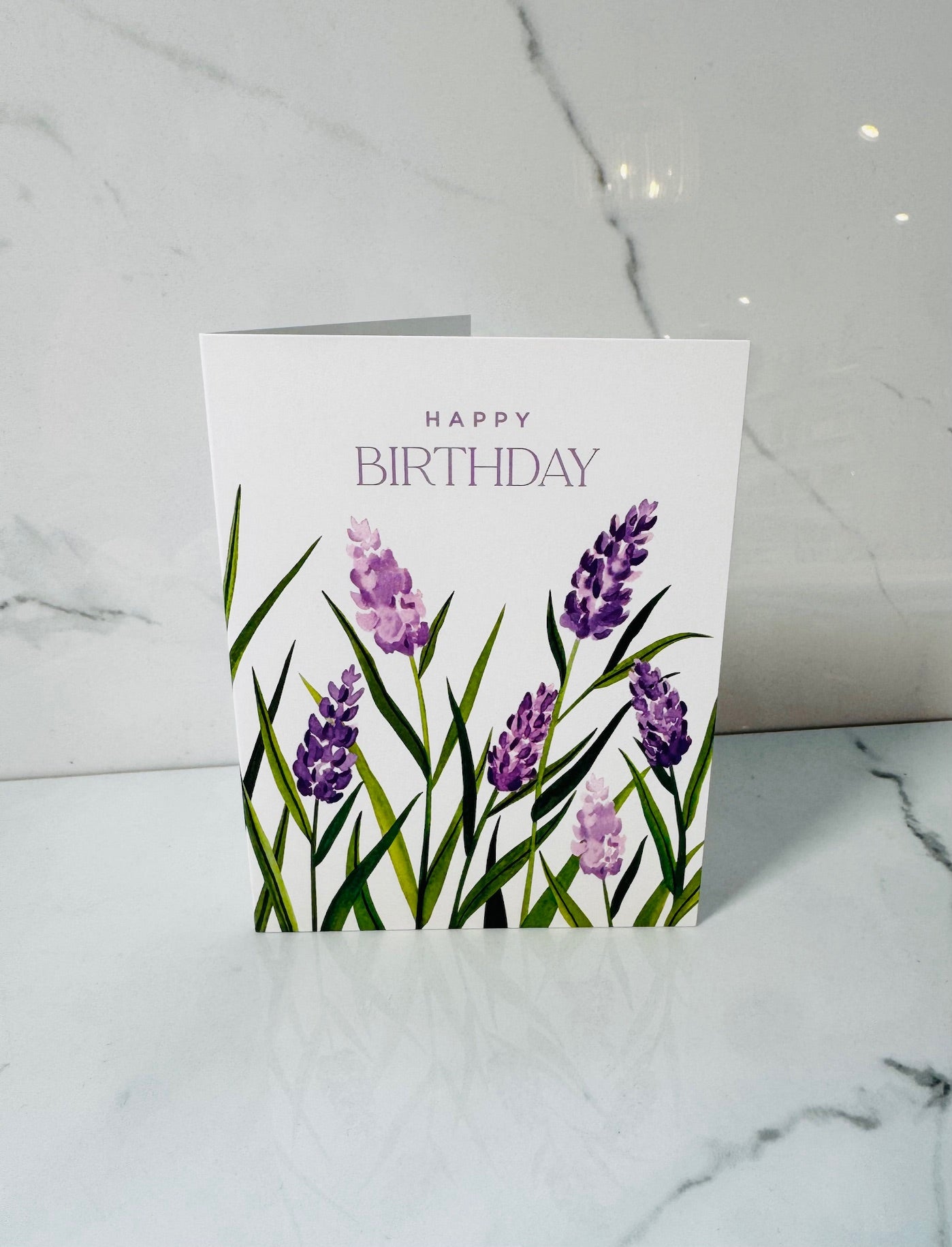 Lavender Field Happy Birthday Card
