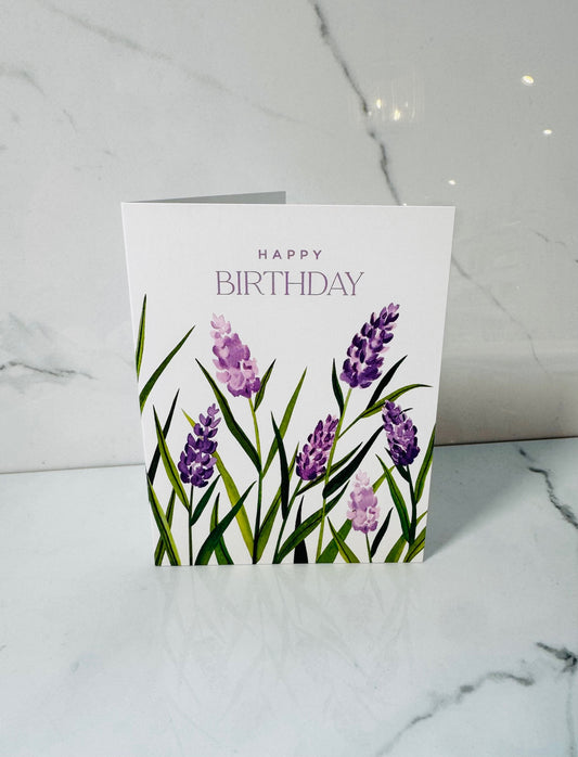 Lavender Field Happy Birthday Card