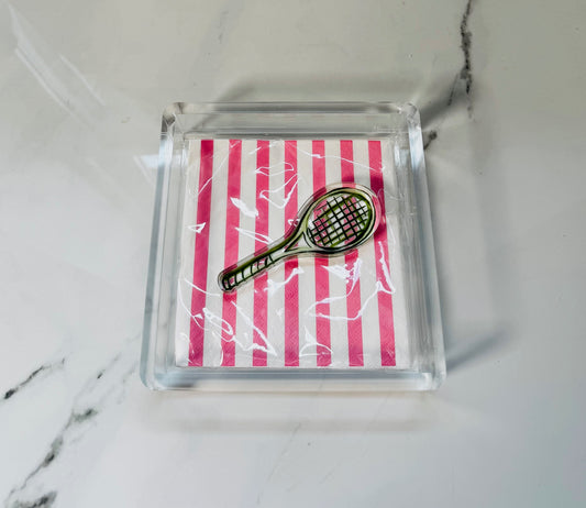 Acrylic Napkin Holder with Tennis Napkin Weight