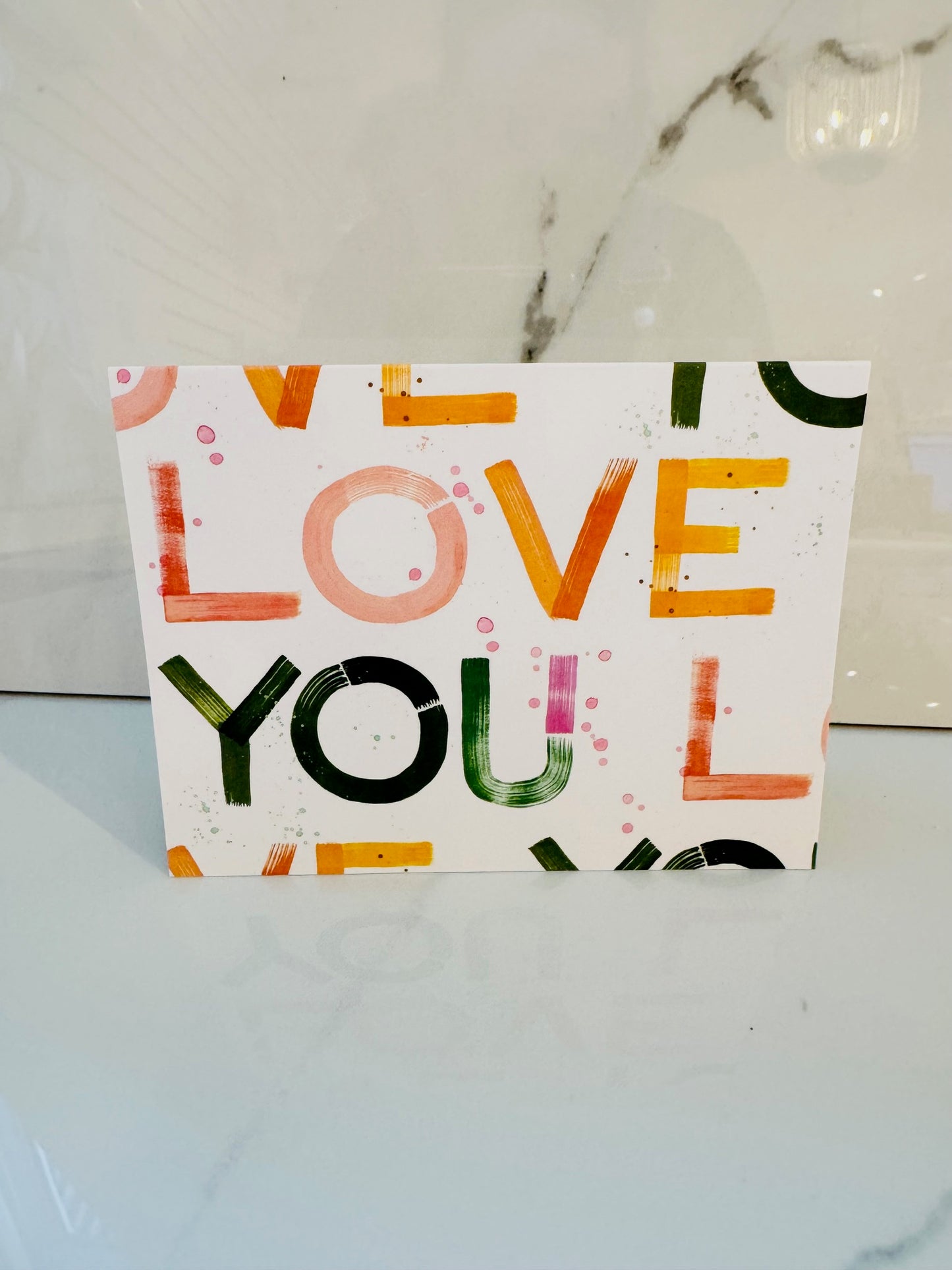 Love You Block Greeting Card