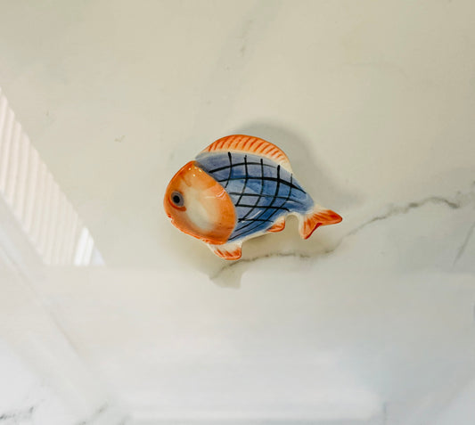 Pink and Blue Fish Tidbit Dish