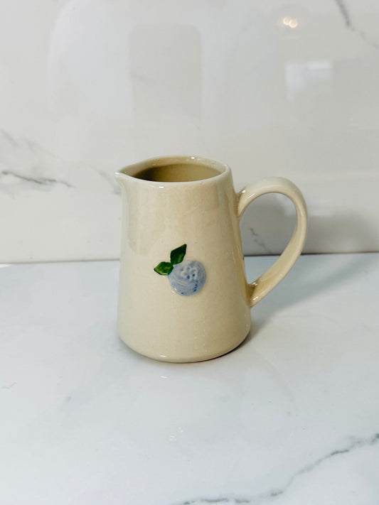 Blueberry Hand Painted Embossed Creamer