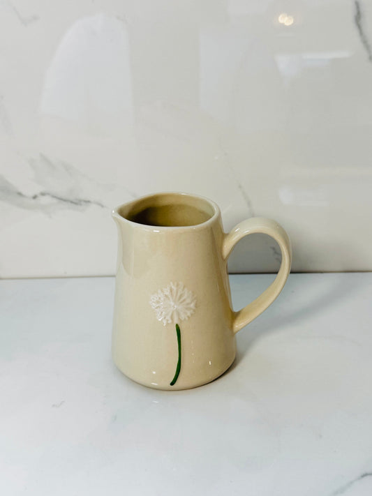 Dandelion Hand Painted Embossed Creamer