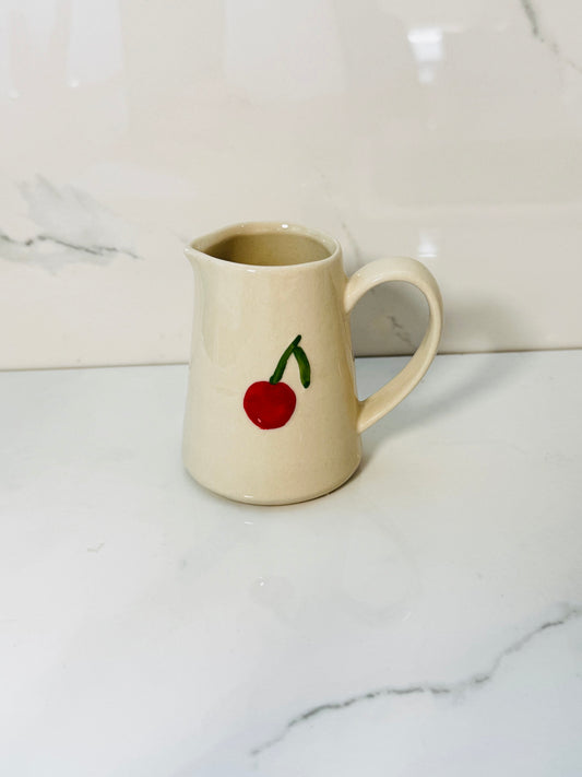Cherry Hand Painted Embossed Creamer