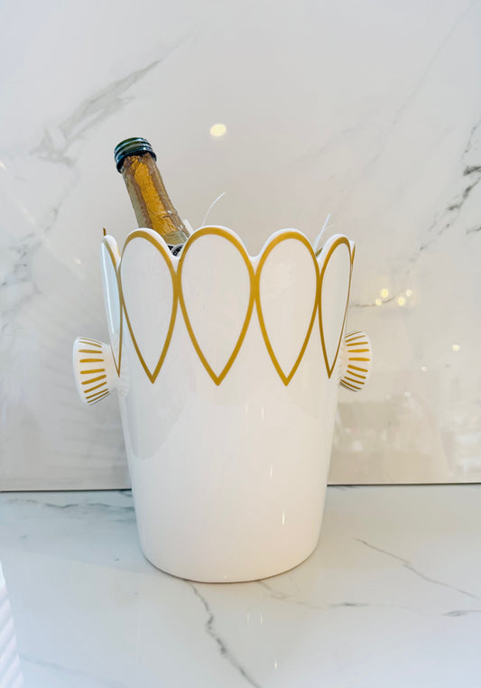 Ceramic Scallop Ice Bucket