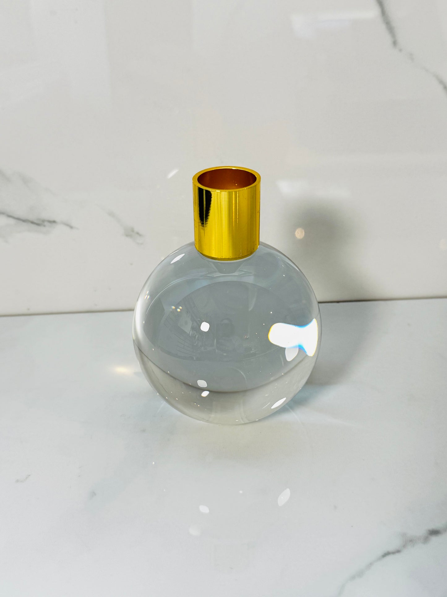 Clear Bubble Taper Candle Holder