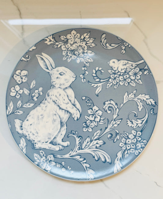 Porcelain Bunny Plate - Blue