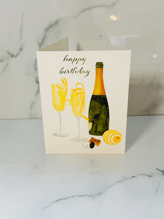 French 75 Champagne Birthday Card