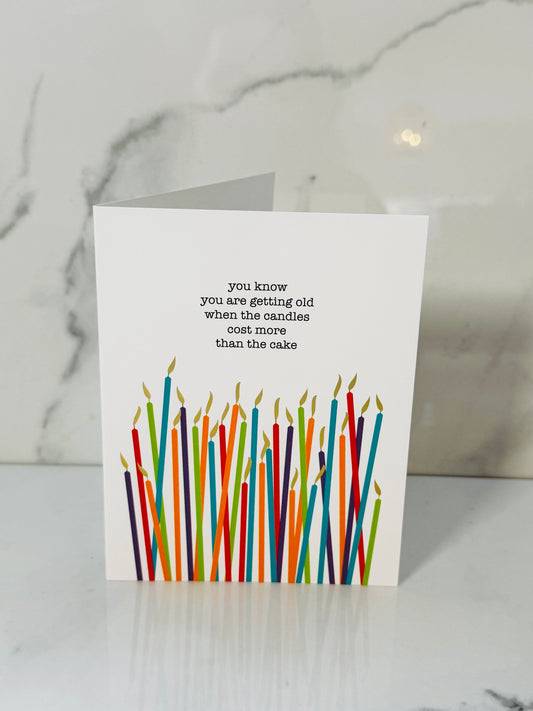 Costly Candles Birthday Card