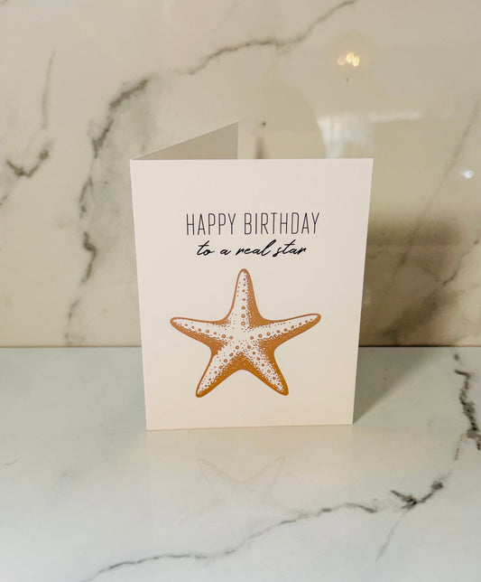 Coastal Starfish Birthday Card