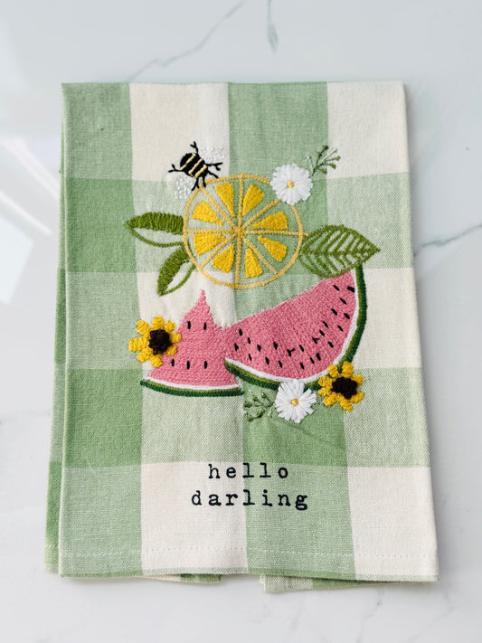 Hello Darling Fruity Check Hand Towel