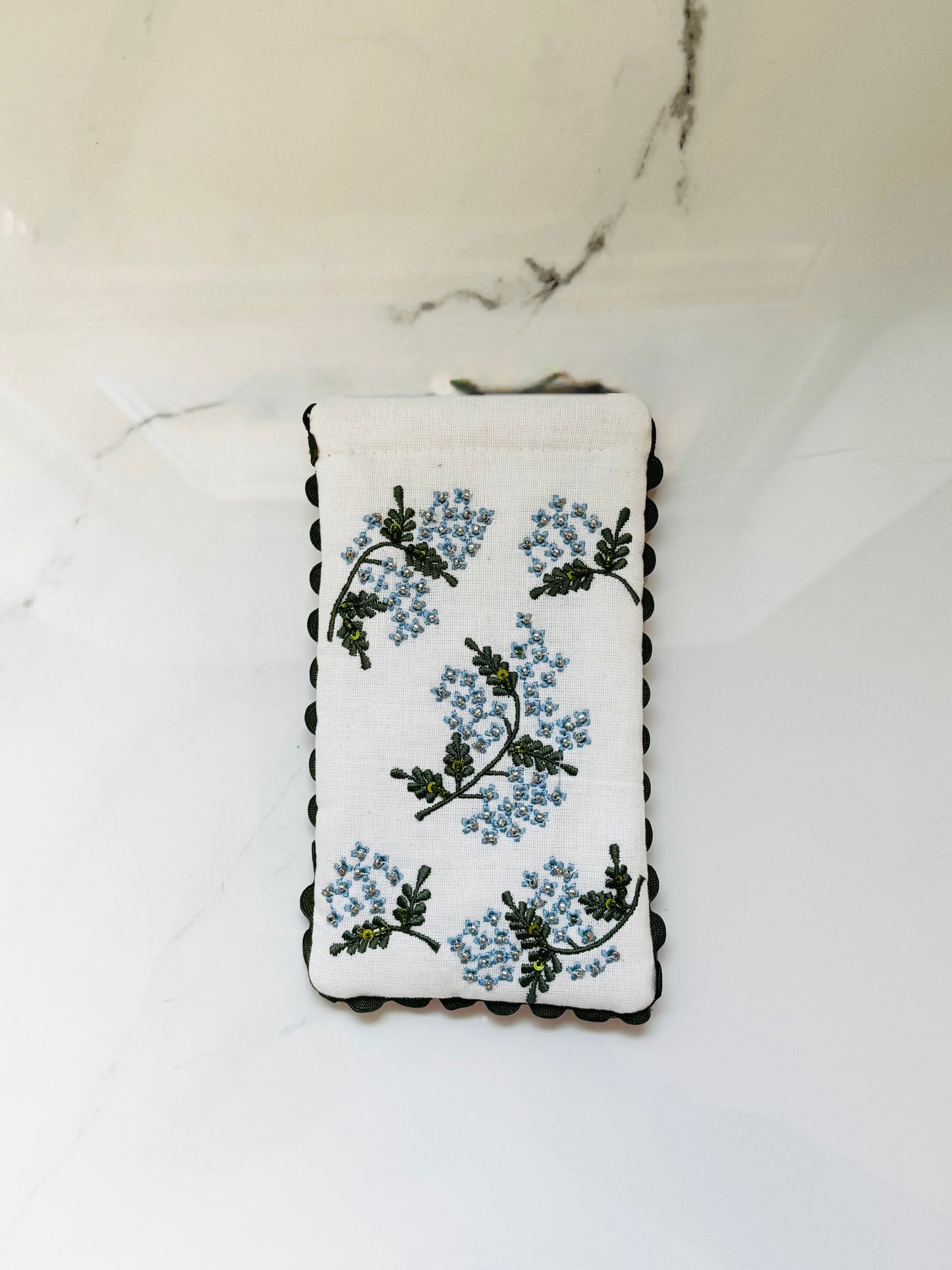 White Hydrangea Eyeglass Holder