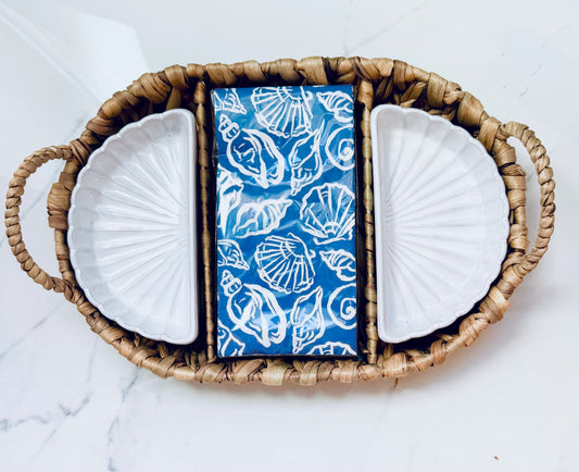 Shell Dish and Napkin Serving Set
