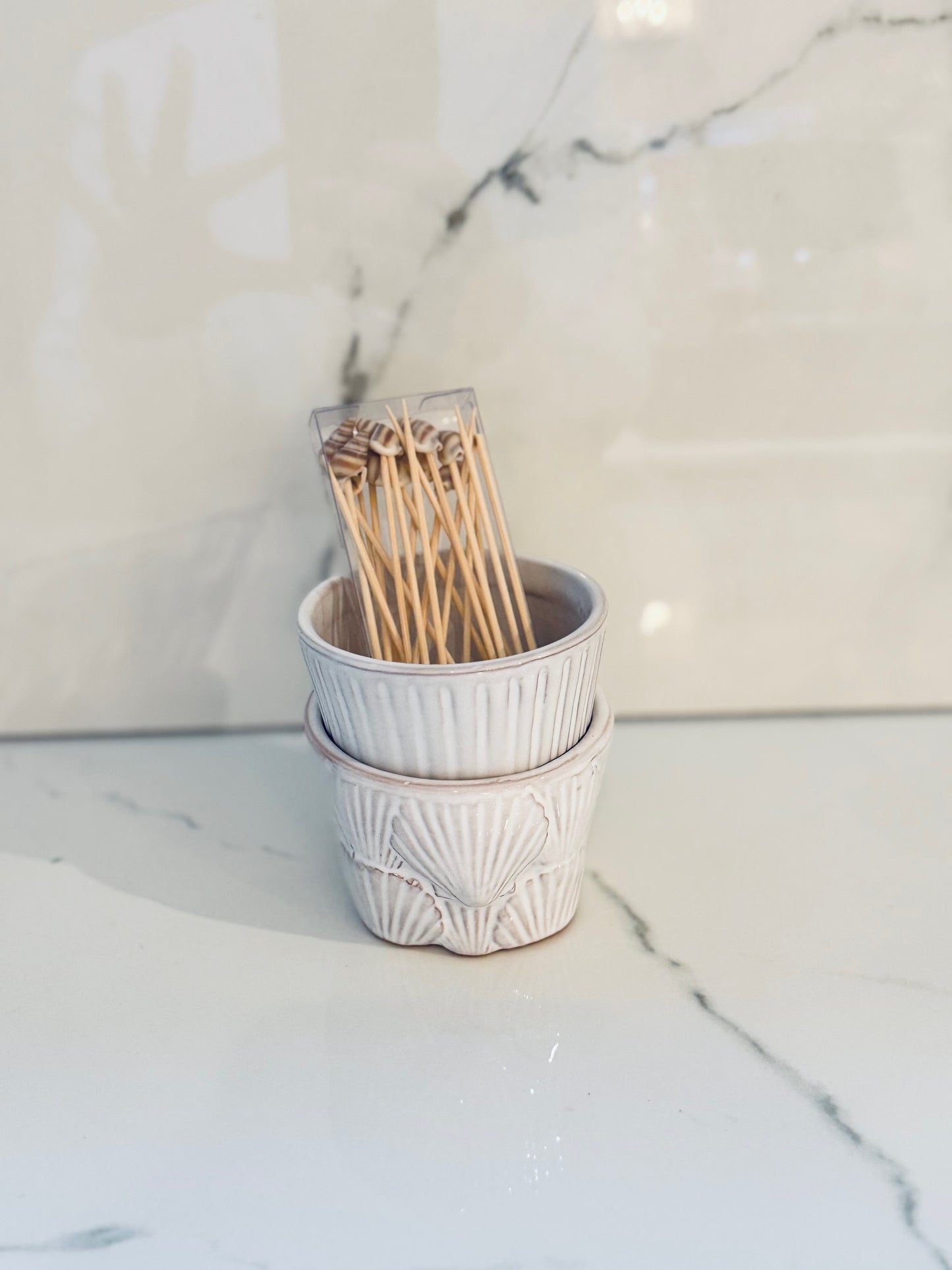 Fan Sea Shell Ramekin Set