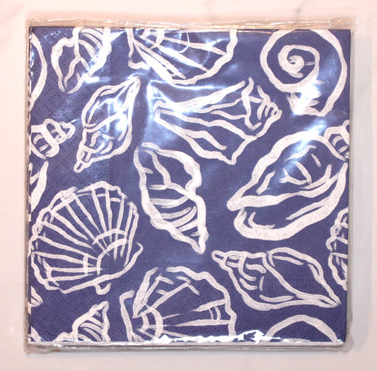 White Seashell cocktail napkin