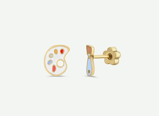 Artist Palette Enamel Kids Earrings