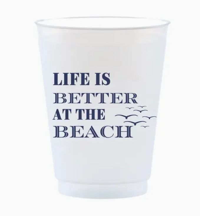 Life Is Better At The Beach Frosted Glasses