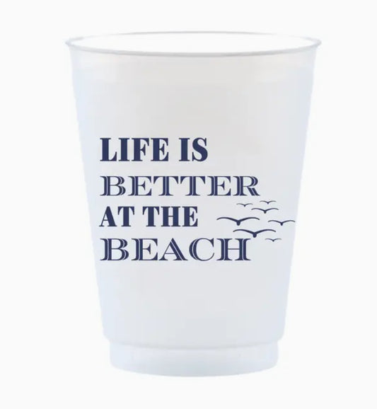 Life Is Better At The Beach Frosted Glasses