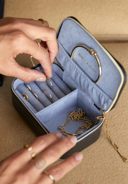 Mini Jewelry Box - Black Croc