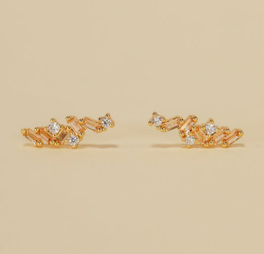 Cascading Baguette Drop Earrings