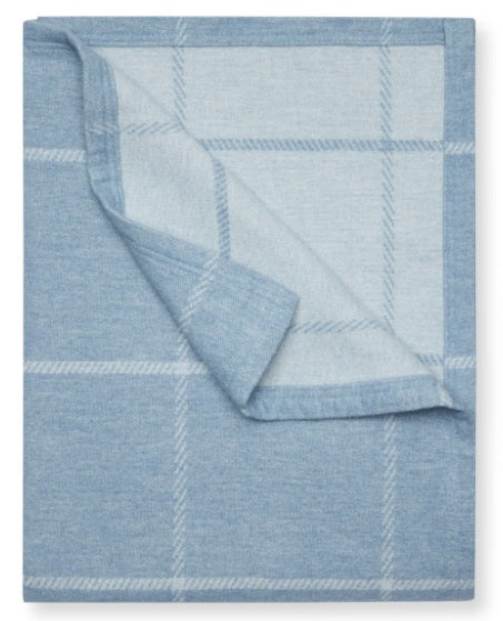 Lightweight Blue Windowpane Blanket