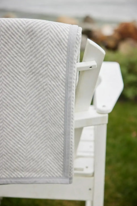 Light Grey Herringbone Chappywrap Blanket