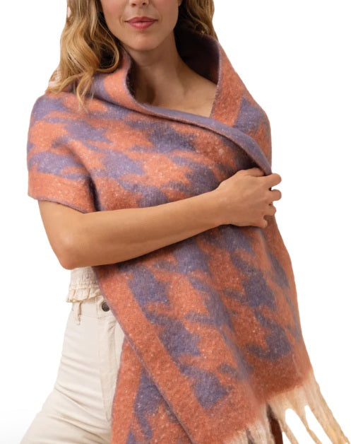 Coral and Lavender Scarf
