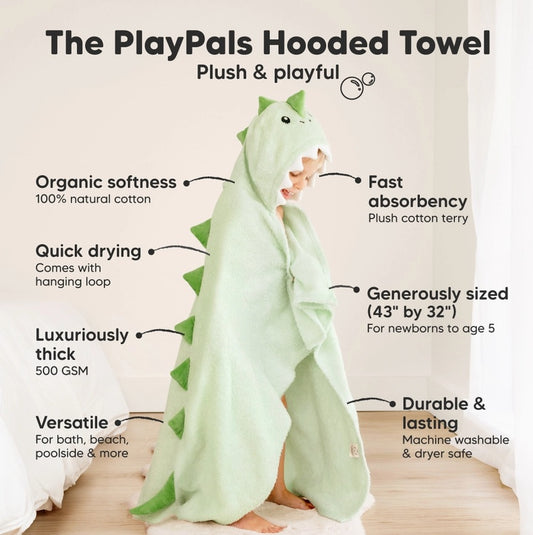 Hooded Bath Towel - Dinosaur