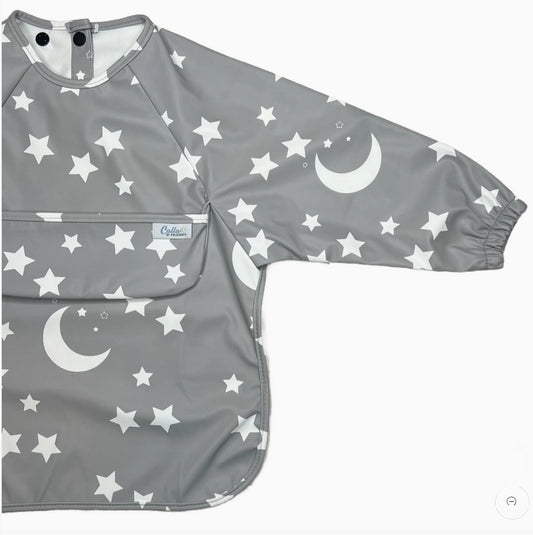 Gray Starry Night Long Sleeved Bib
