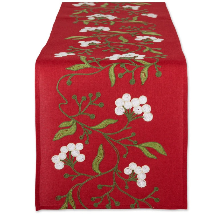 Embroidered Holiday Table Runner