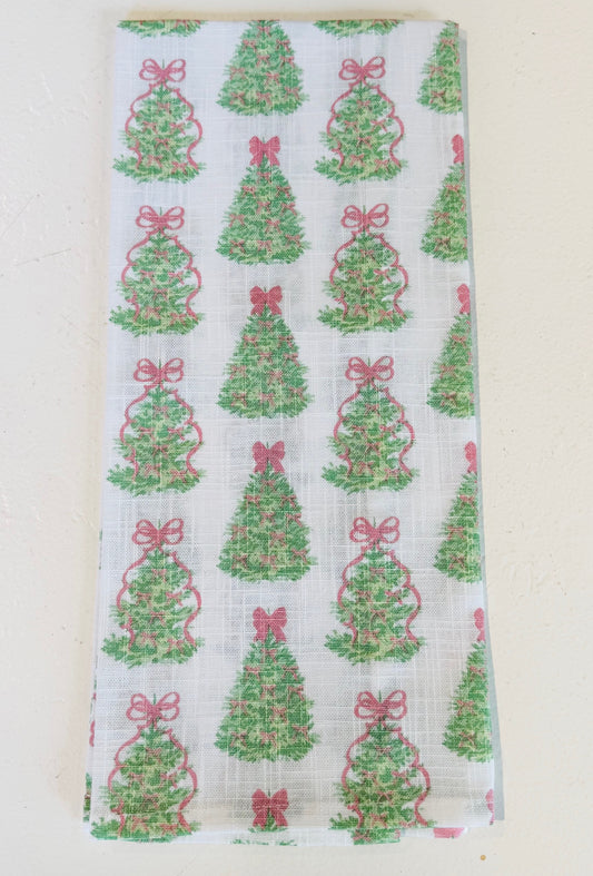 Trees and Bows Dish Towel