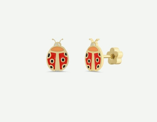 Ladybug Enamel Kids Earrings
