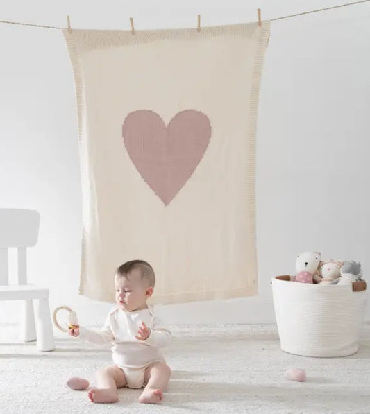 Pink Heart Baby Blanket