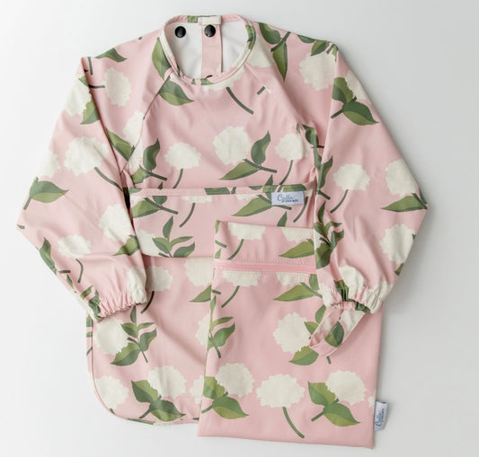 Pink Hydrangea Long Sleeved Bib