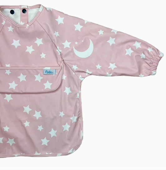 Petal Pink Starry Night Long Sleeved Bib