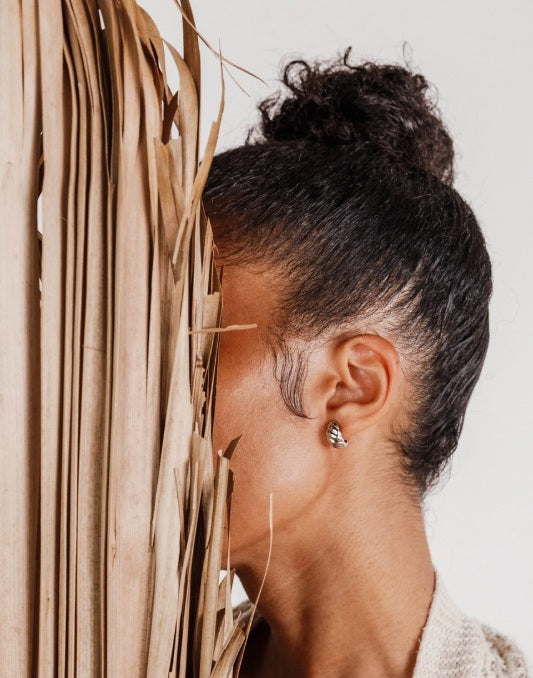 Silver Swirl Hoop Earrings