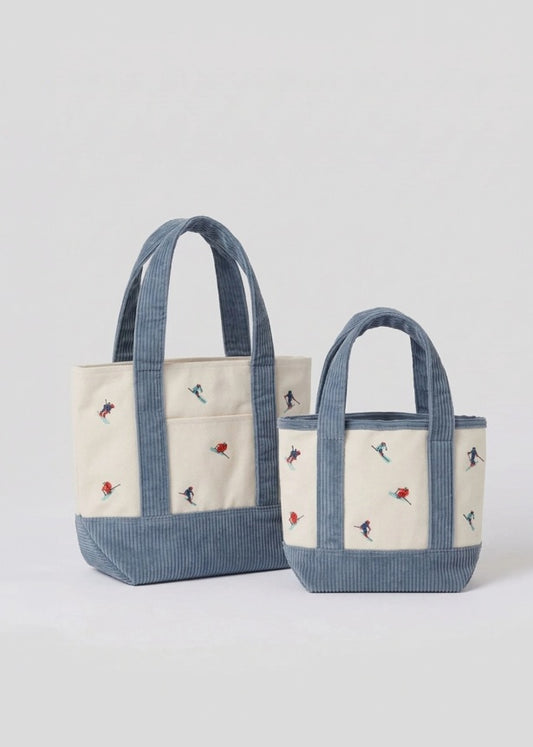 Ski Embroidered Canvas Tote