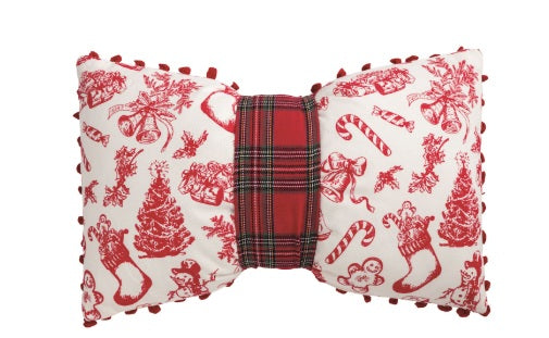 Tartan Toile Bow Pillow