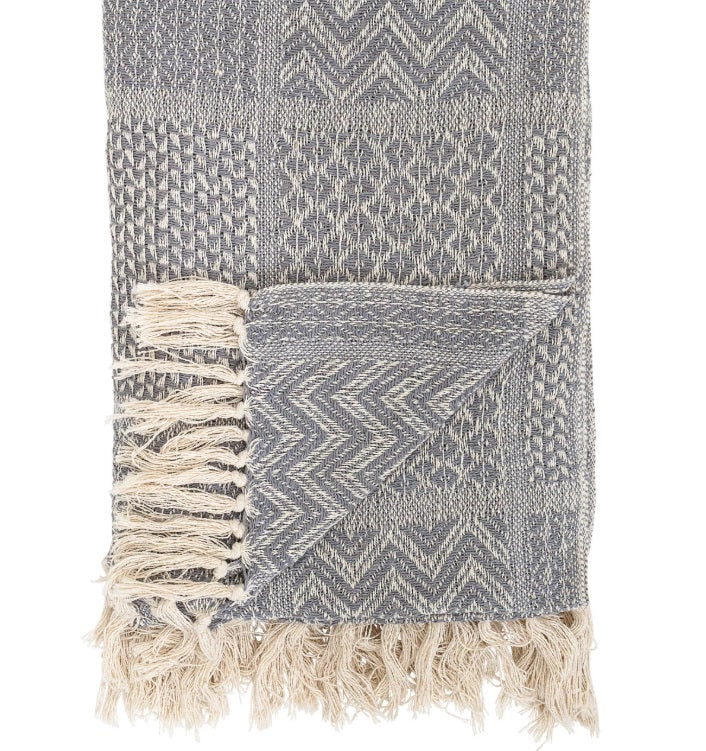 Knit Throw with Fringe