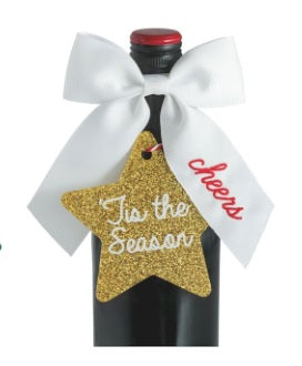 Cheers Wine Tag and Bow