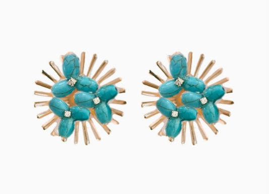 Turquoise Sunburst Earrings