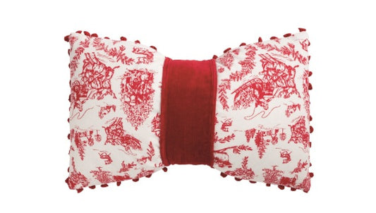 Velvet Toile Bow Pillow