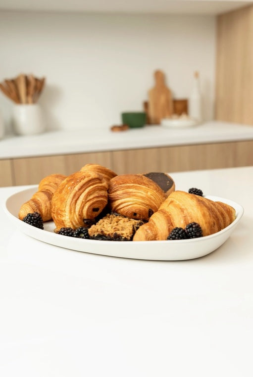 Matte White Stoneware Serving Platter